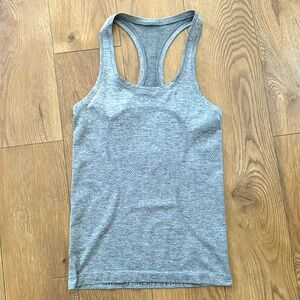 Lululemon gray swiftly tech racer back tank top, size 4, like new condition,